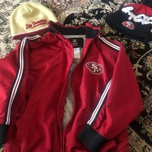 Youth Size 8 49er Jacket And 2 Beanies